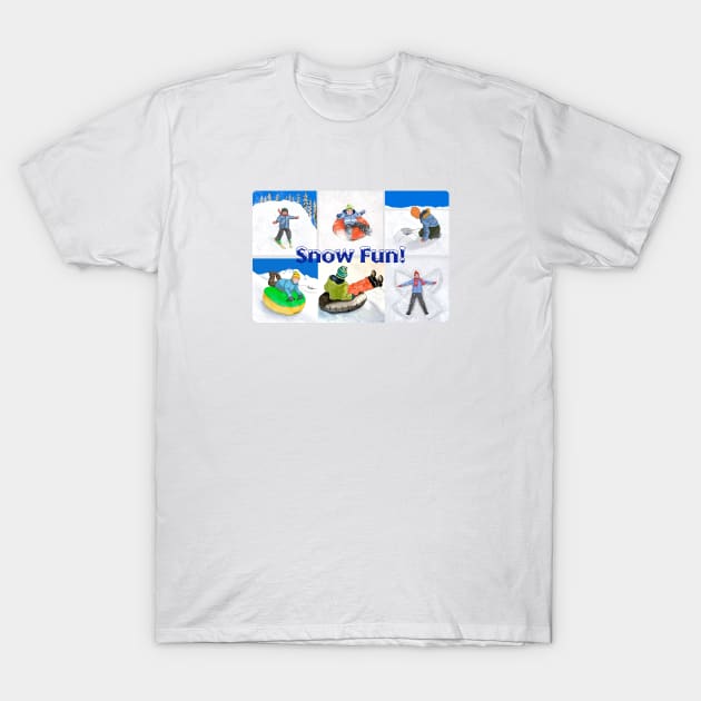 Snow Fun For Kids T-Shirt by MMcBuck